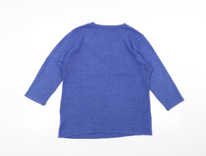 Bonmarché Womens Blue Knit Pullover Jumper Size S