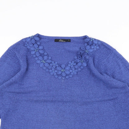Bonmarché Womens Blue Knit Pullover Jumper Size S
