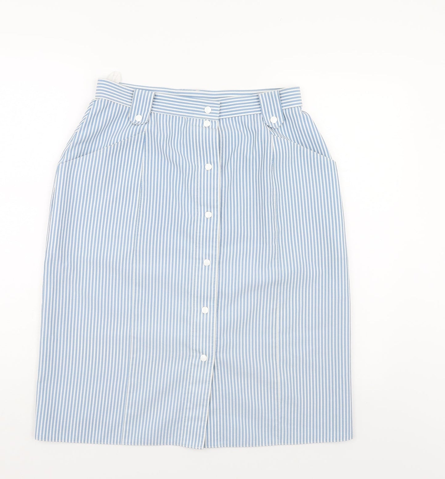 Preworn Womens Blue Striped  A-Line Skirt Size 30 in