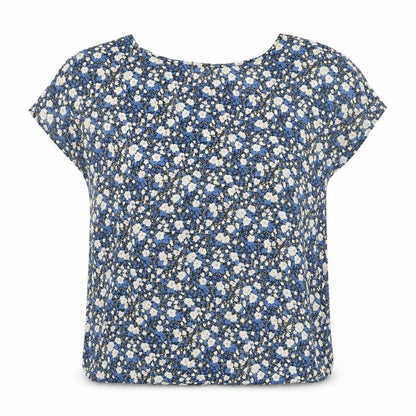 Dylan & Rose Womens Blue Floral  Basic Blouse Size 10  - OPEN BACK