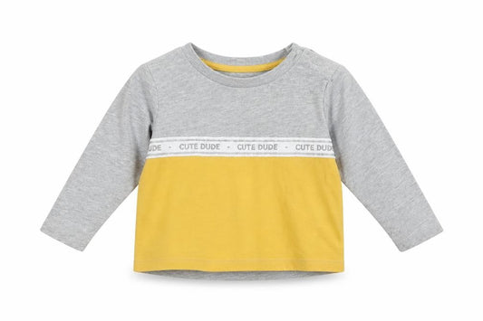 Front view of Primark Baby Grey Basic T-Shirt, size 6-9, Months