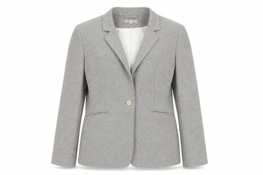 H&M Womens Green Houndstooth  Jacket Blazer Size 12