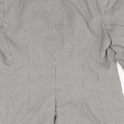 H&M Womens Green Houndstooth  Jacket Blazer Size 12