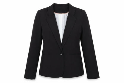 Front view of Atmosphere women’s black jacket suit jacket, size UK 10