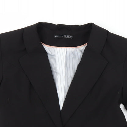 Close-up detail of Atmosphere women’s black jacket suit jacket, size UK 10