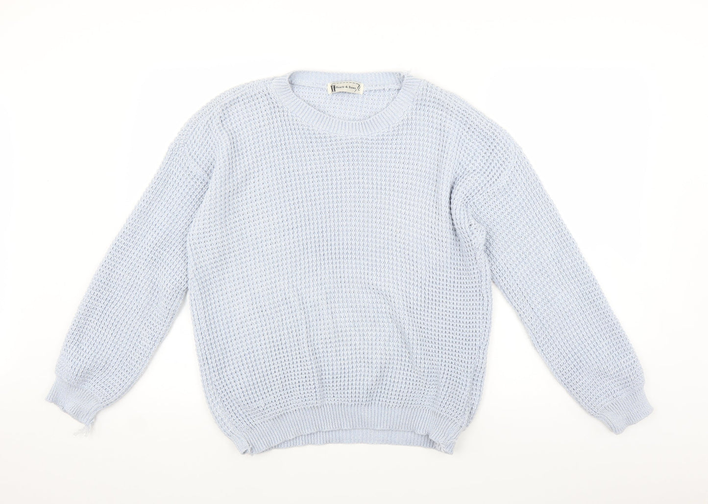 Hearts & Bows Womens Blue  Knit Pullover Jumper Size M