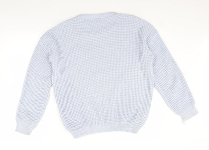 Hearts & Bows Womens Blue  Knit Pullover Jumper Size M