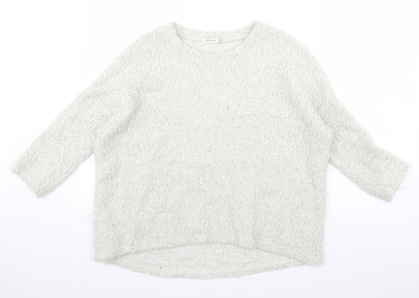 River Island Womens White  Knit Pullover Jumper Size 8