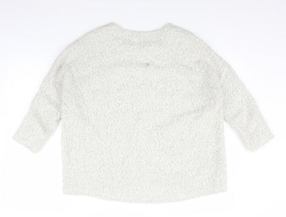 Preloved River Island Womens White  Knit Pullover Jumper Size 8 - Back
