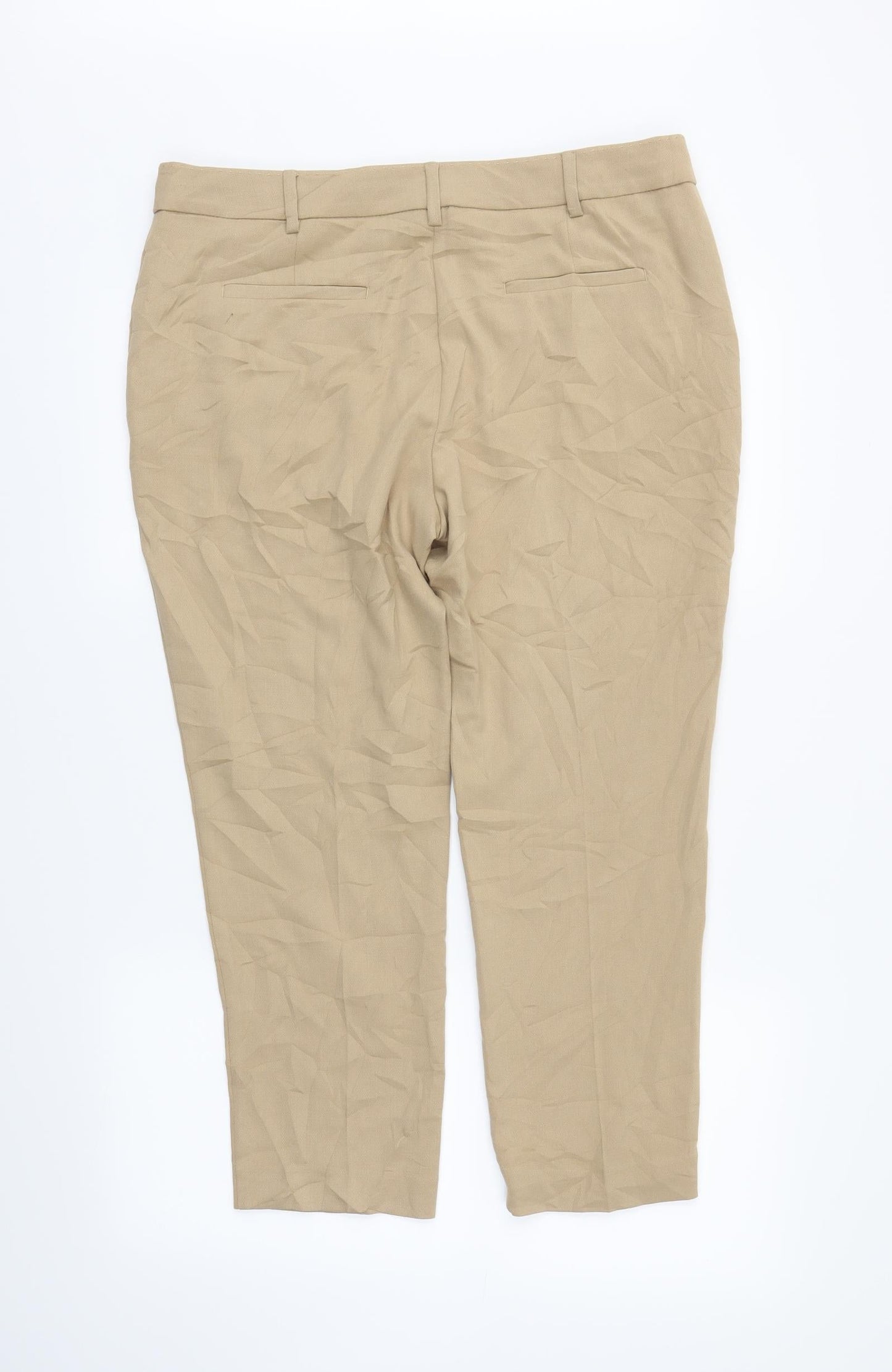 M&S Womens Beige   Trousers  Size 14 L25 in