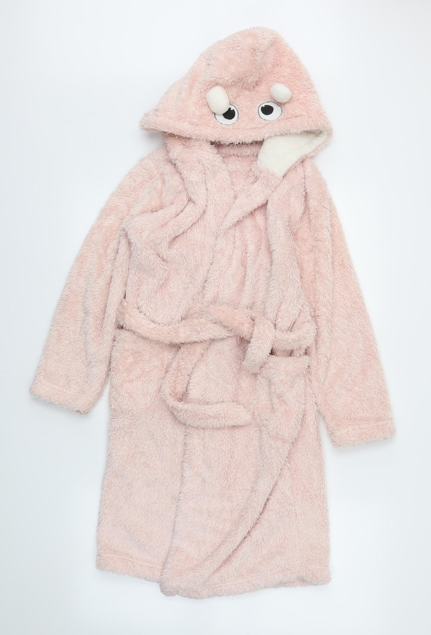 M&Co Girls Pink Solid  Capri Robe Size 9-10 Years