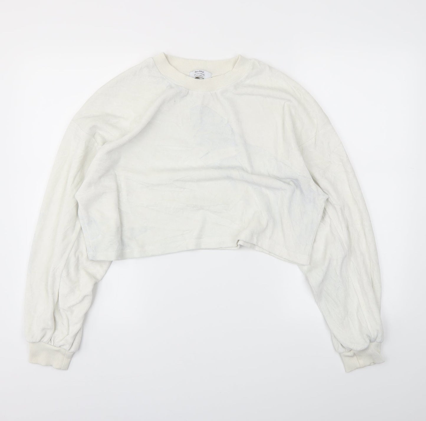 Bershka Womens White   Pullover Jumper Size L