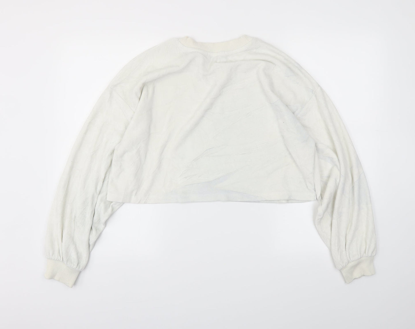 Bershka Womens White   Pullover Jumper Size L