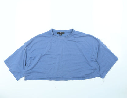 Additional front view of Missguided women’s blue cropped t-shirt, size UK 8