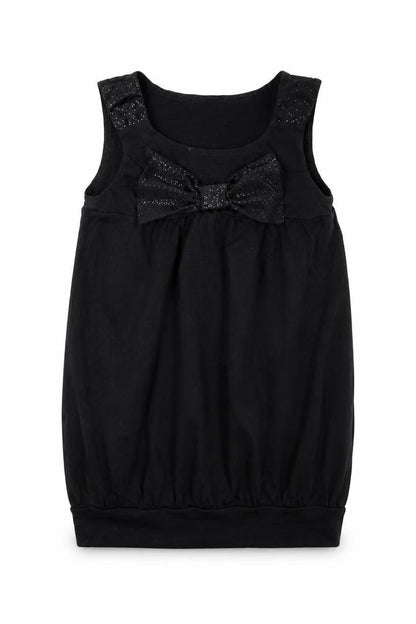 Front view of Next girls’ black basic tank, size 7, years