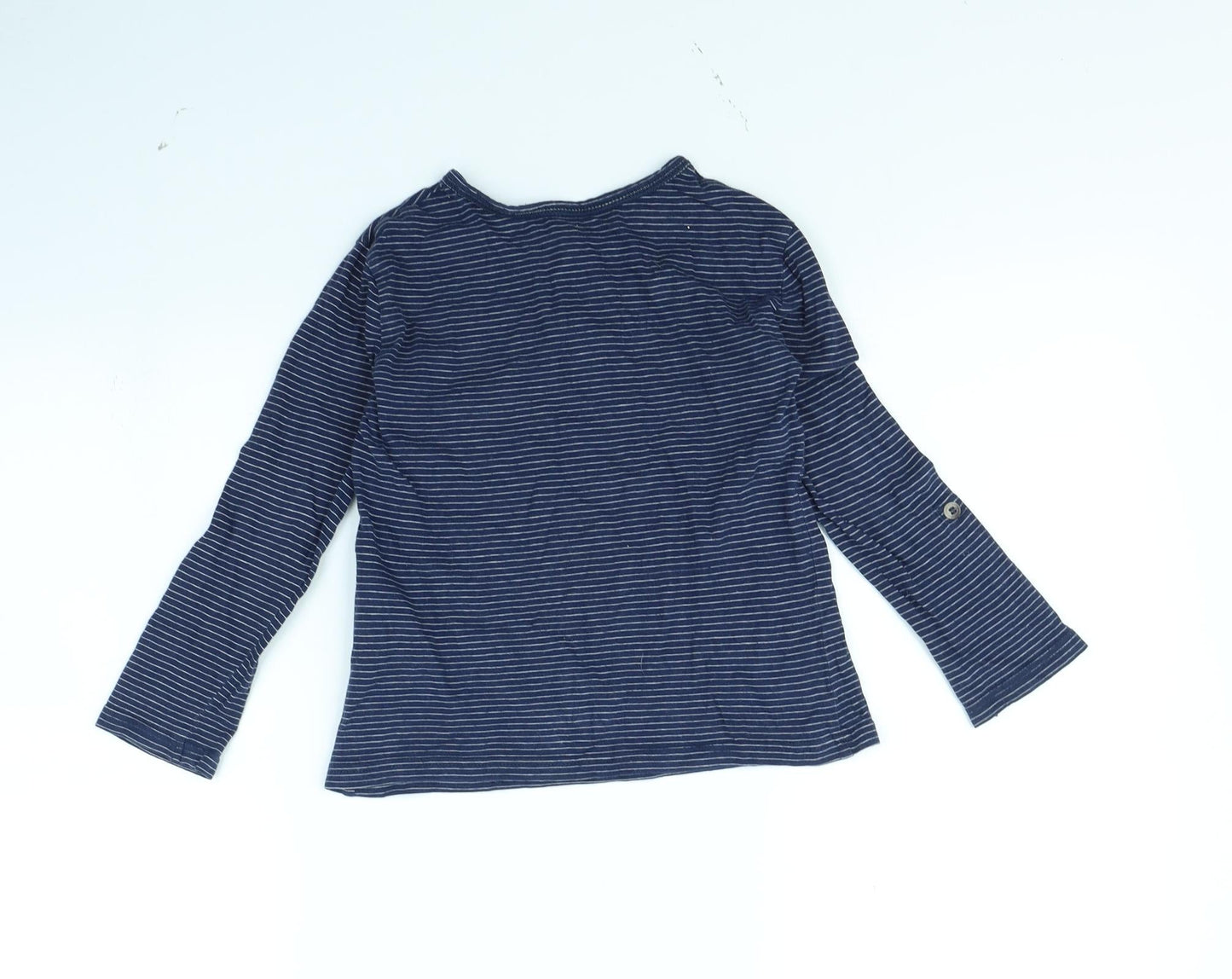 H&M Girls Blue Striped  Basic T-Shirt Size 4 Years
