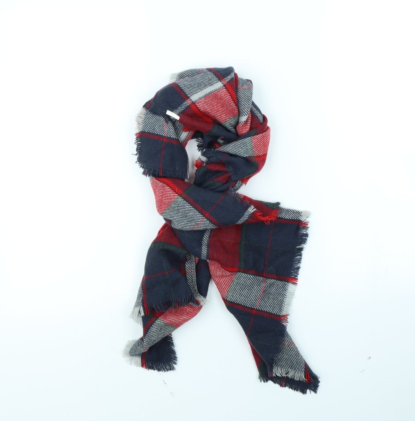 Preworn Boys Blue Check  Shawl/Wrap Scarf One Size