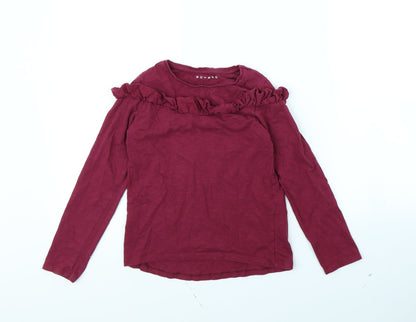 Additional front view of Nutmeg girls’ purple basic t-shirt, size 8, years