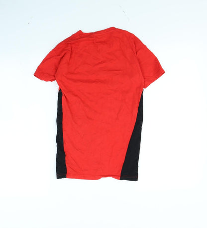 Back view of Studio girls’ red basic t-shirt, size 8, years