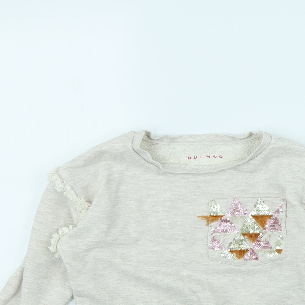 Nutmeg Girls Beige   Pullover Jumper Size 9 Years