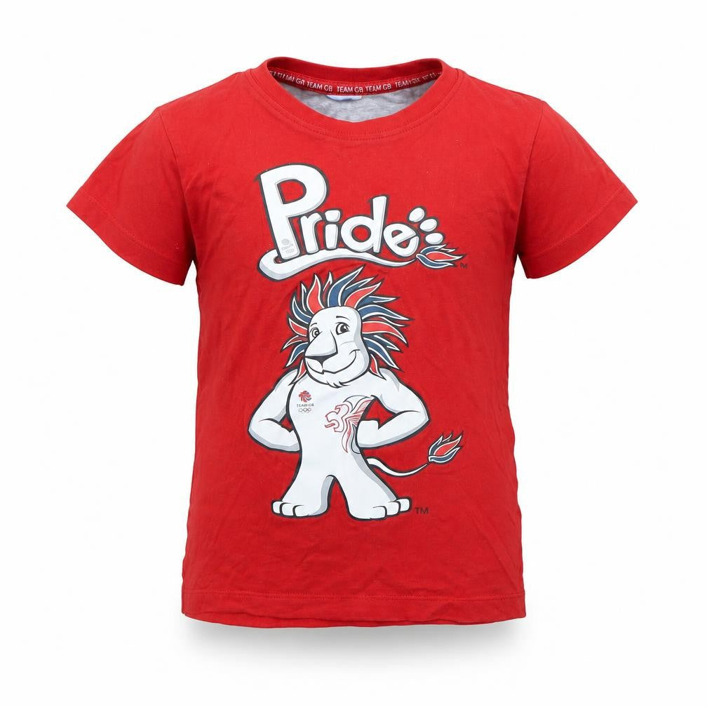 Preworn Boys Red   Basic T-Shirt Size 5 Years  - Olympics