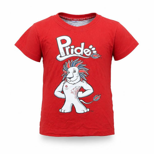 Preworn Boys Red   Basic T-Shirt Size 5 Years  - Olympics