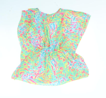 Back view of yd girls’ multicoloured animal print kimono jacket, size 9, years