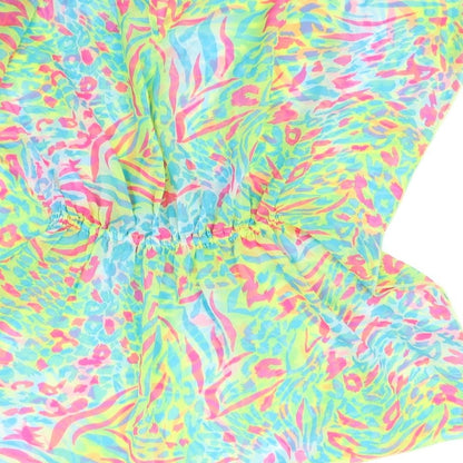 Brand and care label for yd girls’ multicoloured animal print kimono jacket, size 9, years