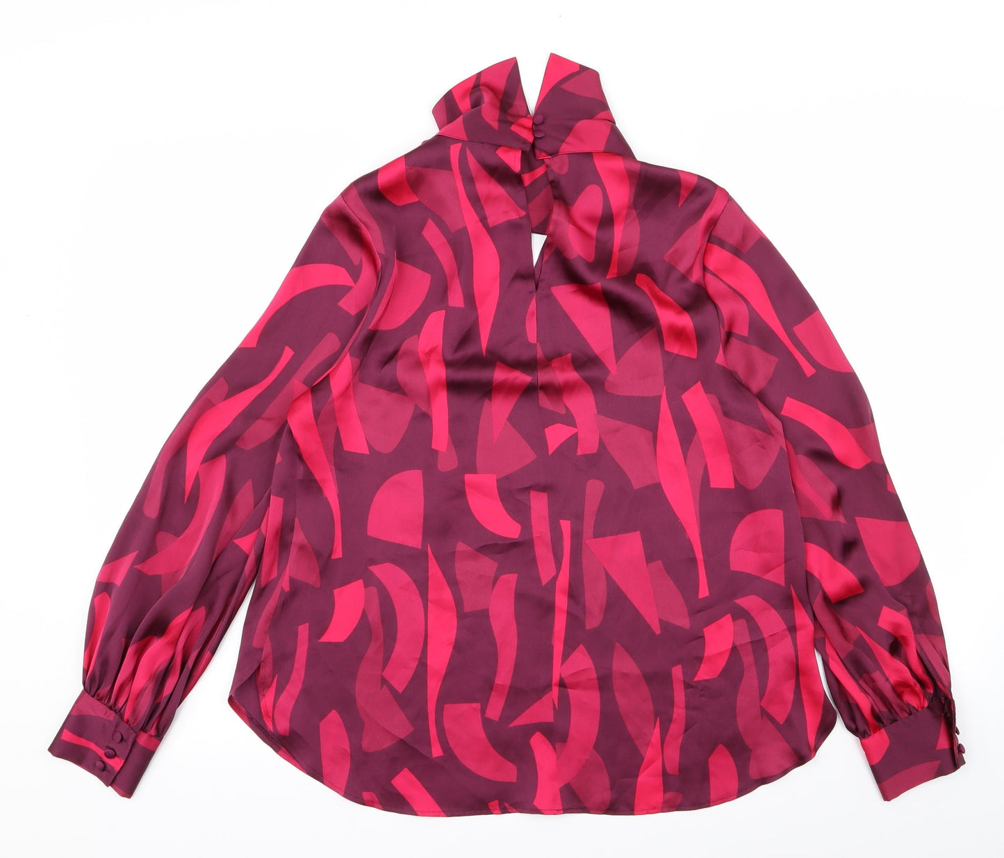 petite Womens Red Camouflage  Basic Button-Up Size 12