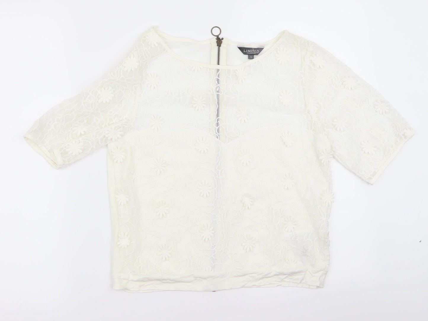 limited Womens White   Basic T-Shirt Size 12