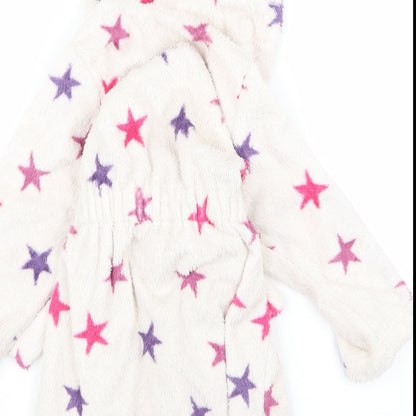 Preloved m&s Girls White Floral  Cami Robe Size 2 Years - Label