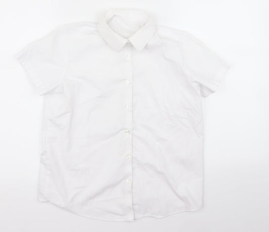 George Girls White  Rayon Basic Button-Up Size 12 Years