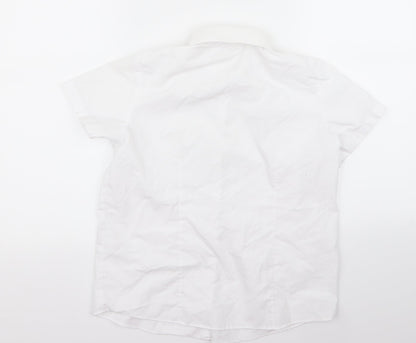 Back view of George girls’ white rayon basic button-up, size 12, years