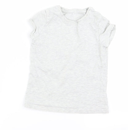Additional front view of George girls’ grey basic t-shirt, size 6, years