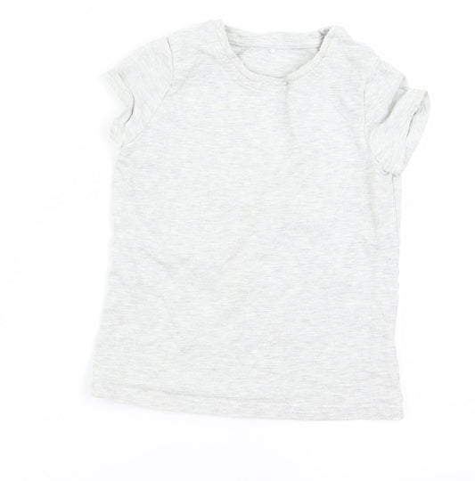 George Girls Grey   Basic T-Shirt Size 6 Years