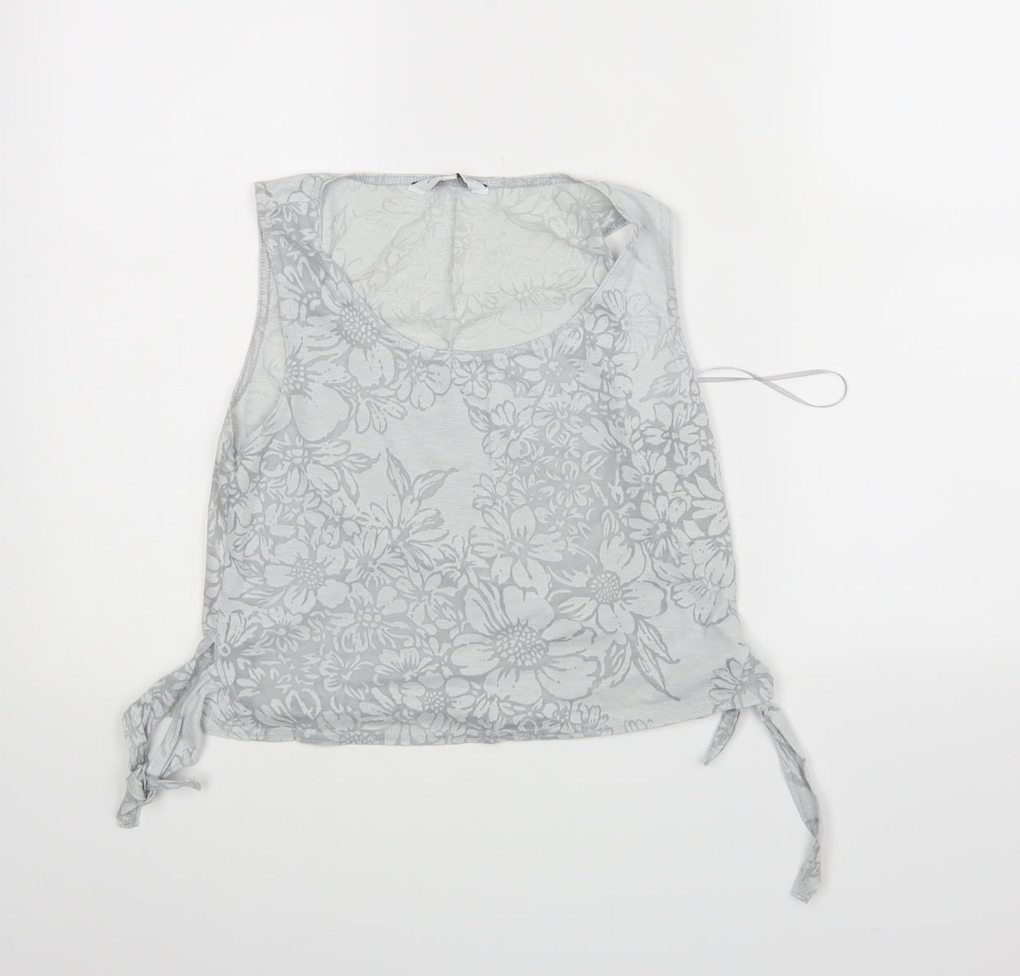 New Look Womens Grey Floral  Basic Tank Size 10
