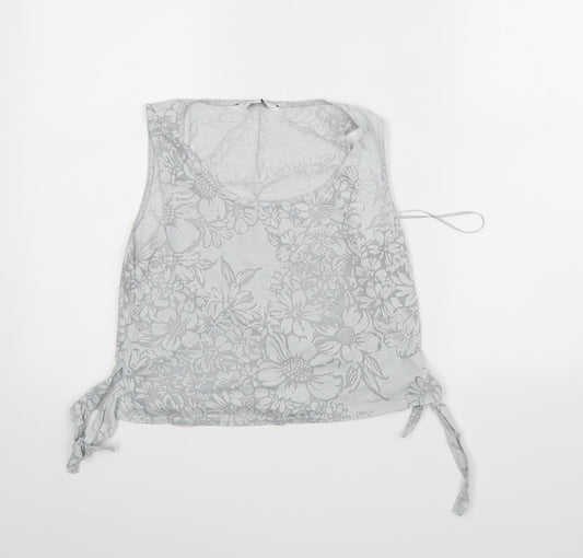 New Look Womens Grey Floral  Basic Tank Size 10