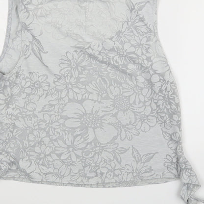 New Look Womens Grey Floral  Basic Tank Size 10