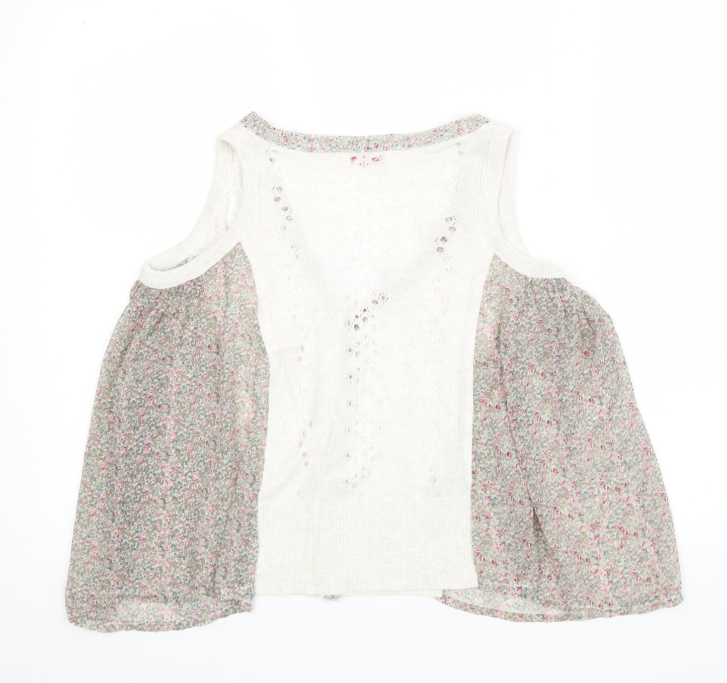 Miss Selfridge Womens Beige Floral  Basic Blouse Size 8