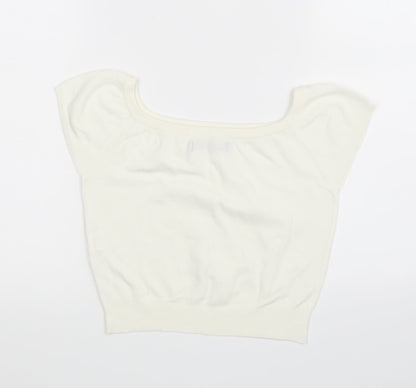 Back view of Atmosphere women’s white cropped tank, size UK 8