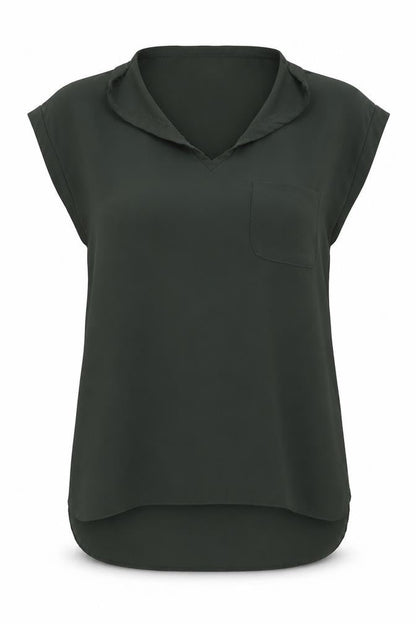 Front view of Atmosphere women’s green basic blouse, size UK 10