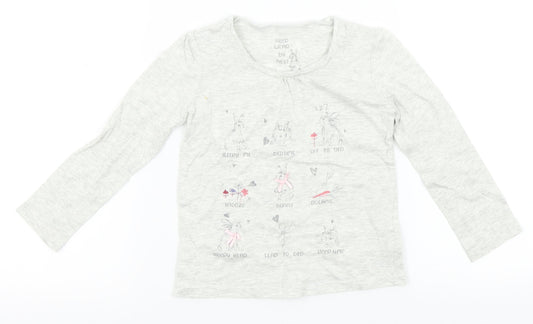 NEXT Baby Grey   Basic T-Shirt Size 12-18 Months  - bunny