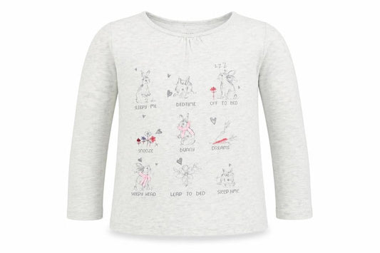Front view of Next Baby Grey Basic T-Shirt, size 12-18, Months - bunny