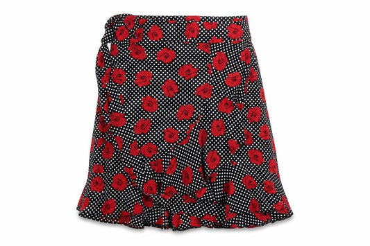 Papaya Womens Black Polka Dot  Flare Skirt Size 8