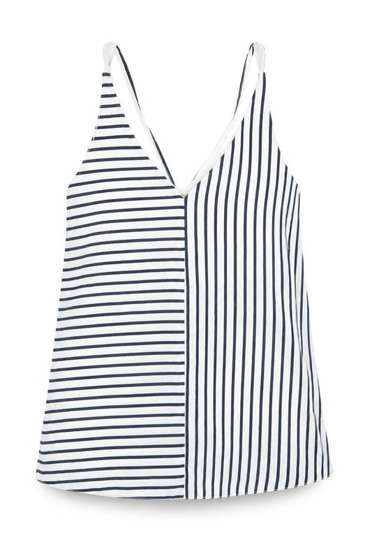 Topshop Womens White Striped  Camisole Tank Size 8
