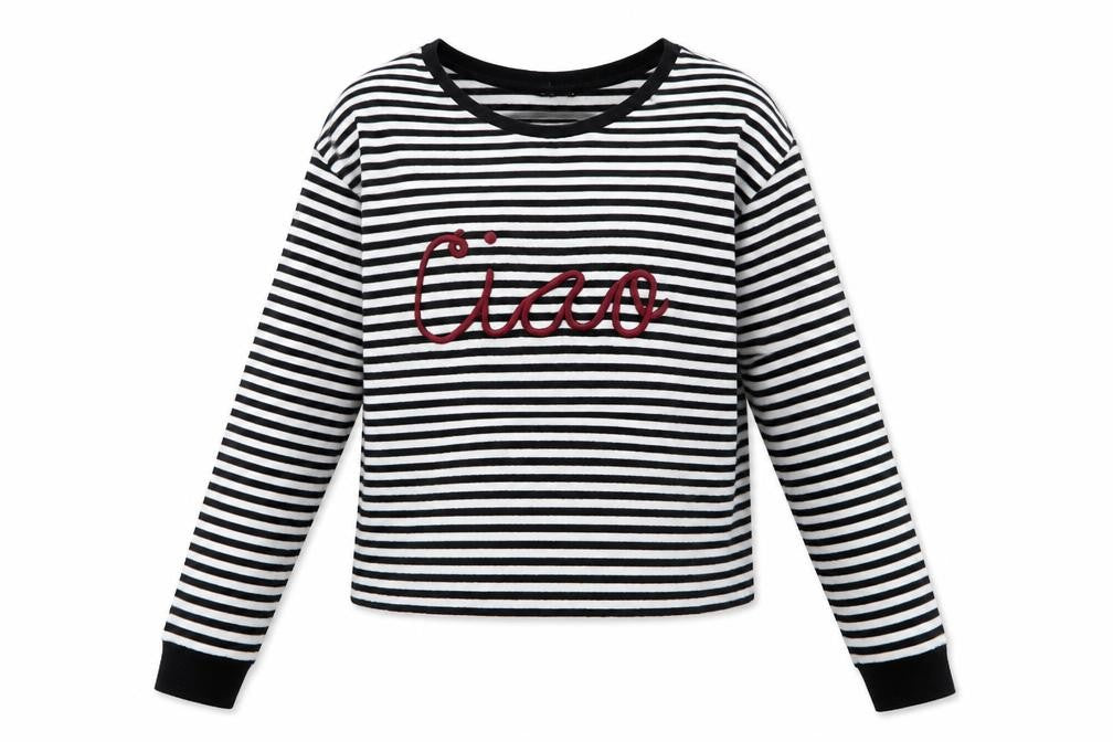 Topshop Womens Multicoloured Striped  Basic T-Shirt Size 8