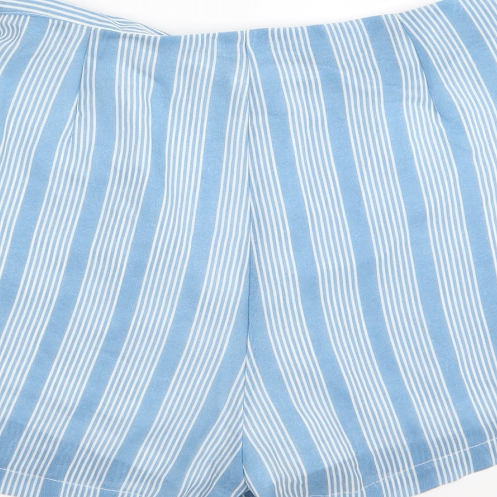 Preworn Womens Blue Striped  Hot Pants Shorts Size L