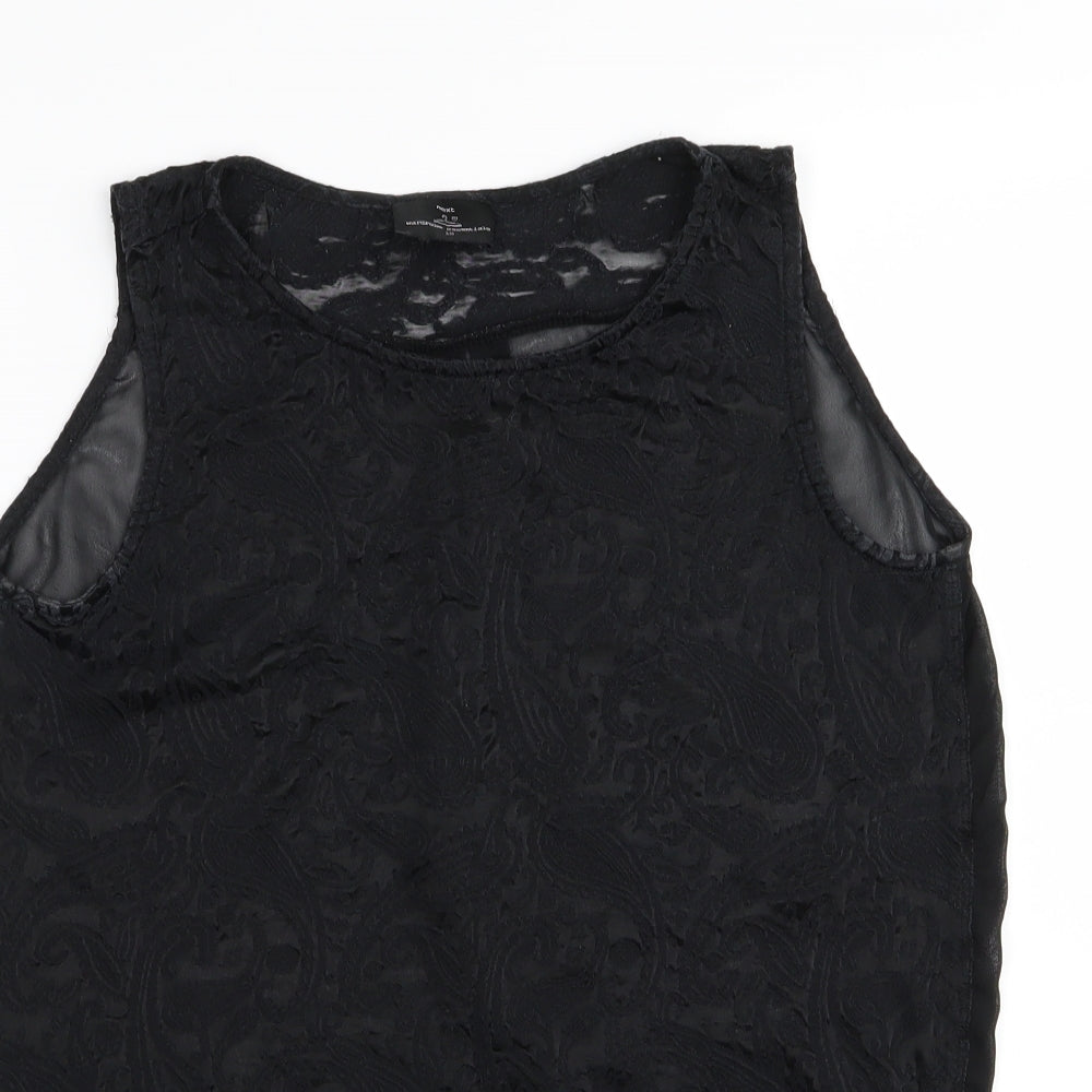 NEXT Womens Black Geometric  Basic Tank Size 10