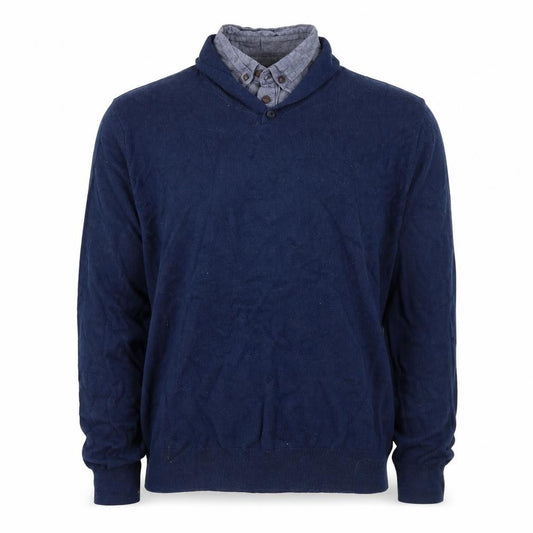 Cedarwood State Mens Blue Pullover Jumper Size L - shirt collar insert