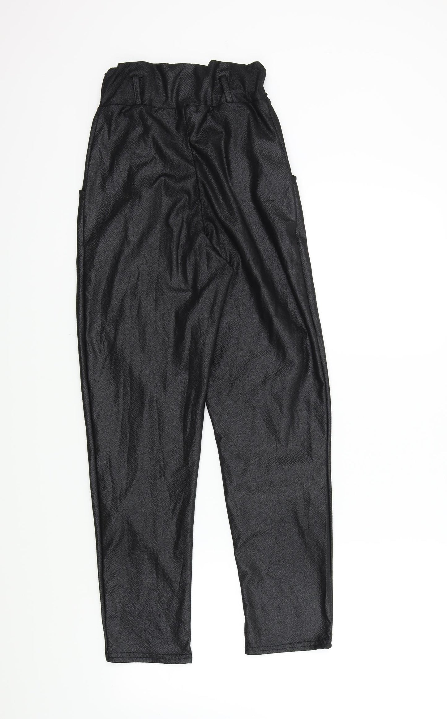 PRETTYLITTLETHING Womens Black   Trousers  Size 6 L25 in - Frill Detail